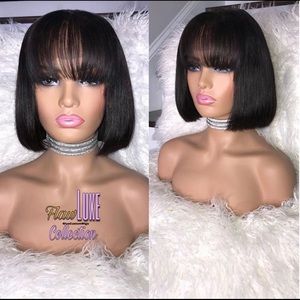 Straight Closure Bob Wig with bang